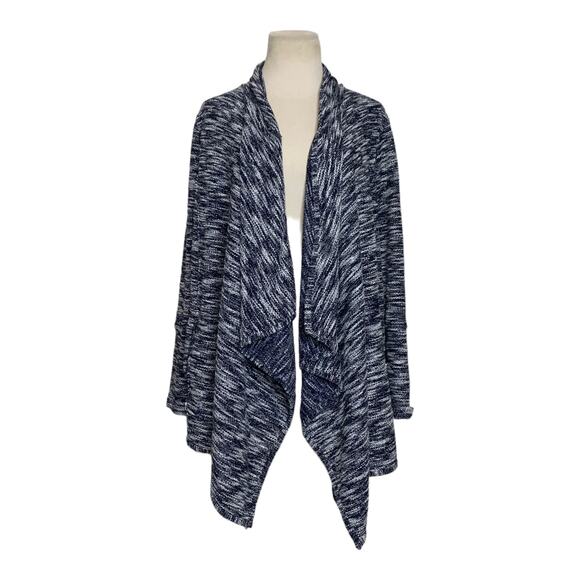 Caslon marbled black long sleeves open front cardigan size M - Picture 9 of 10